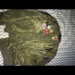 Bomber jacket with patches